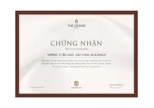 Chúc mừng 6 chiến binh Bất động sản hàng hiệu của Sao Vàng Holdings