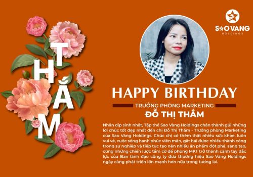 CHÚC MỪNG SINH NHẬT TRƯỞNG PHÒNG MARKETING SAO VÀNG HOLDINGS CHỊ ĐỖ THỊ THẮM