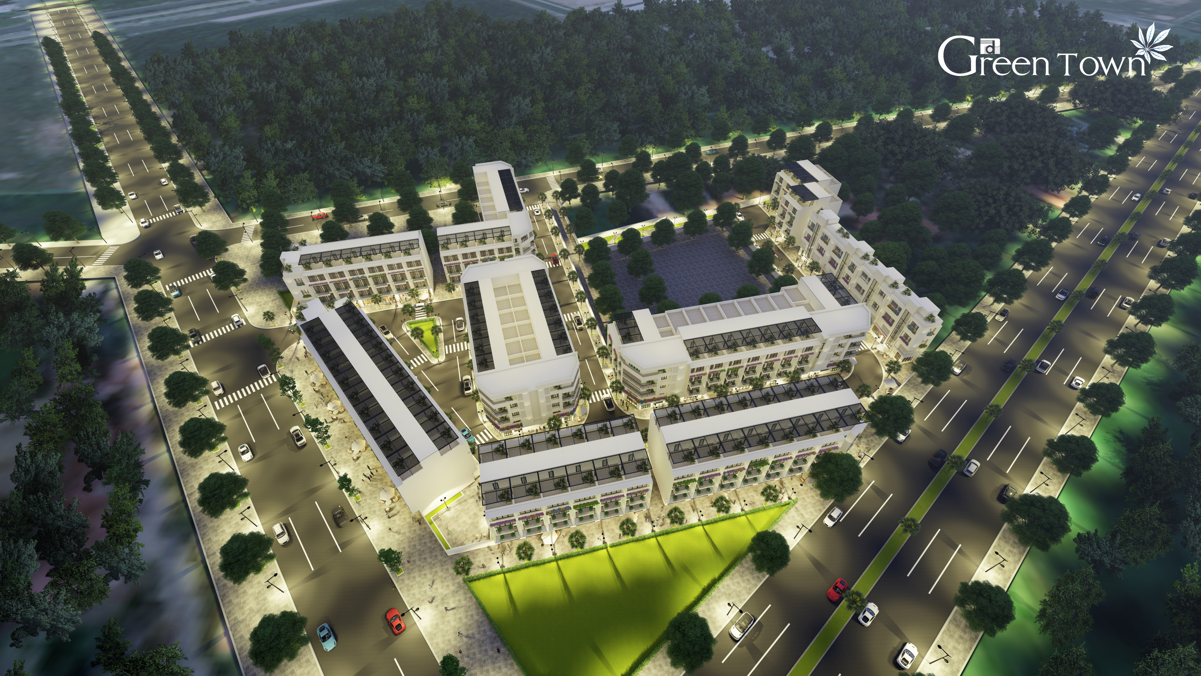 phoi canh green town dem 2