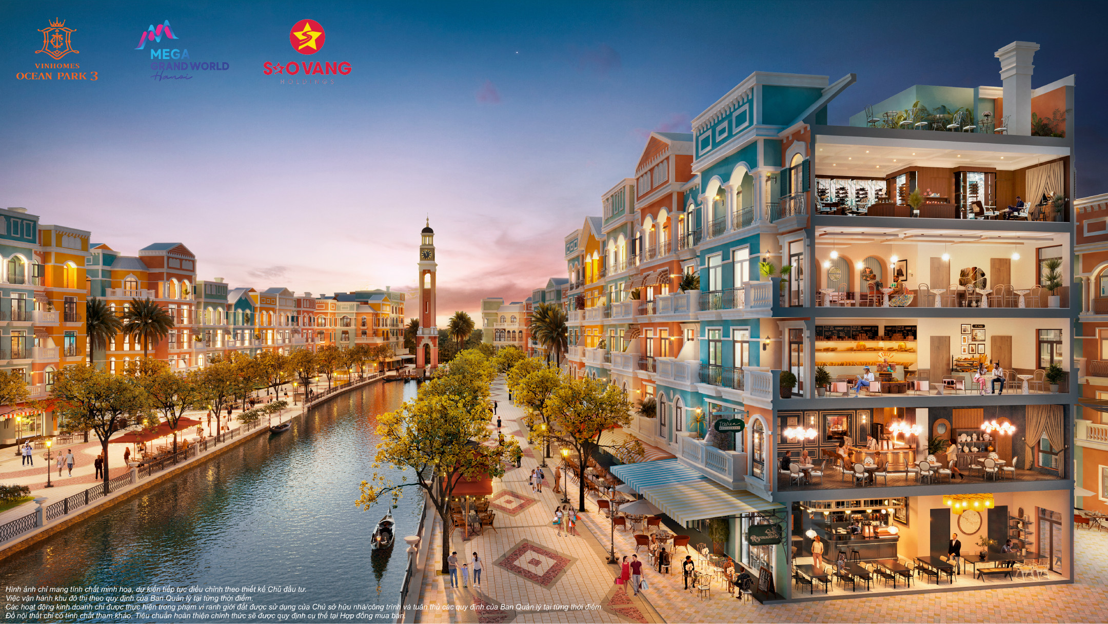 Toàn cảnh Shophouse Vinhomes Ocean Park - Mega Grand World Hà Nội